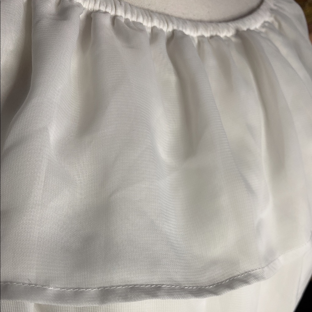 White Cropped Fringed Shirt - Picture 2 of 7